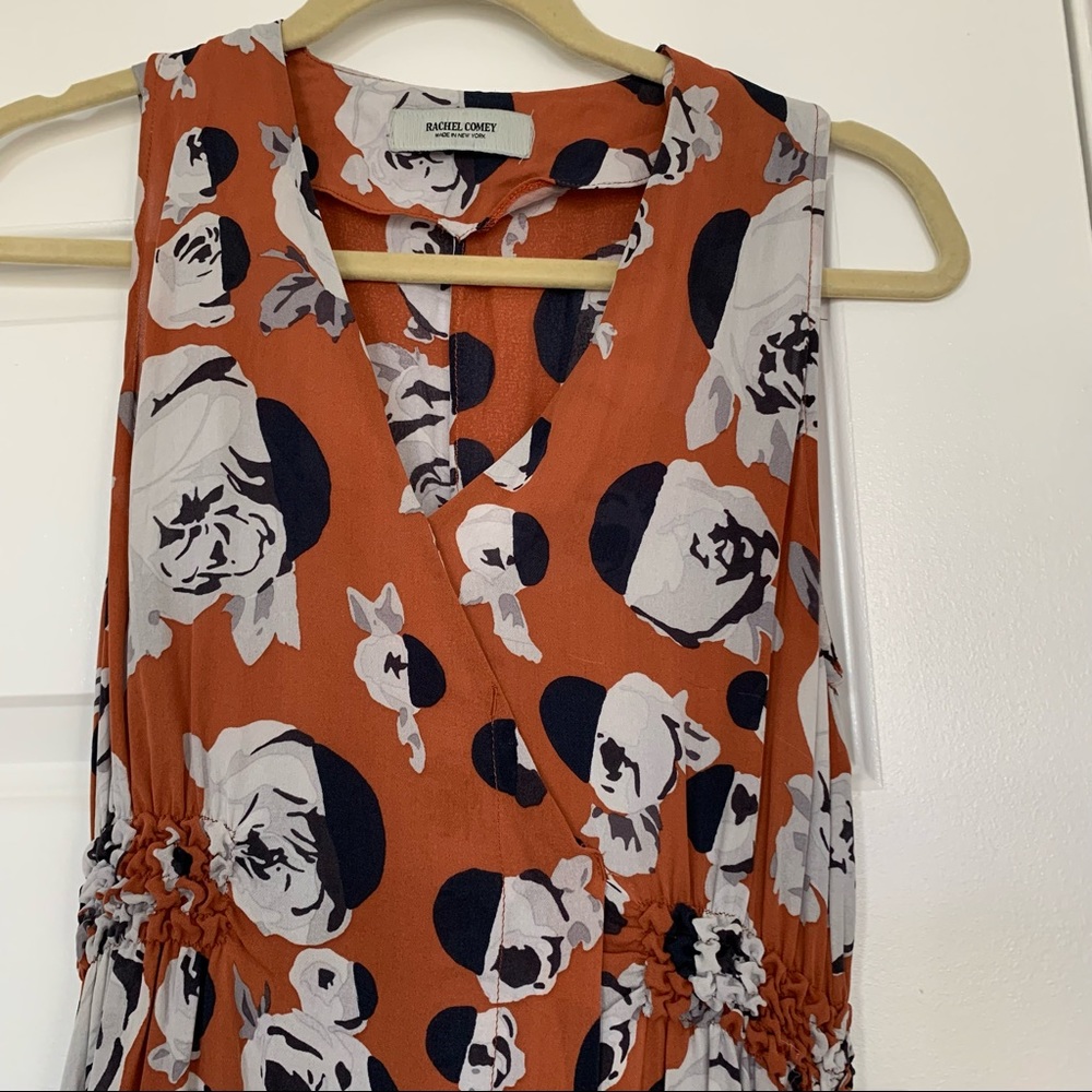Vintage Rachel Comey V-Neck Printed Dress